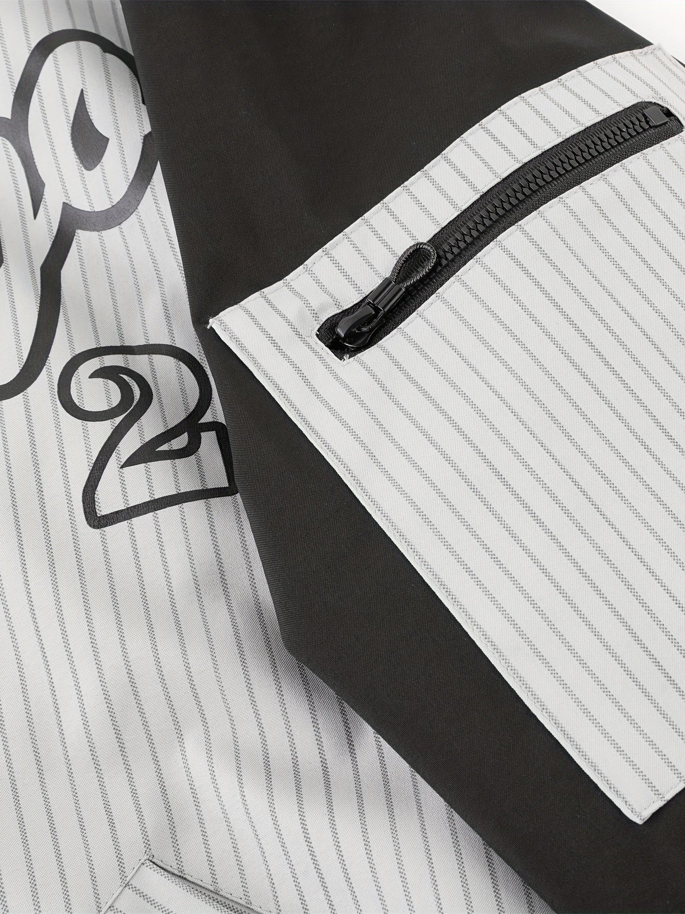 Preppy Style Block Letter Print Jacket Men's Baseball Collar Coat