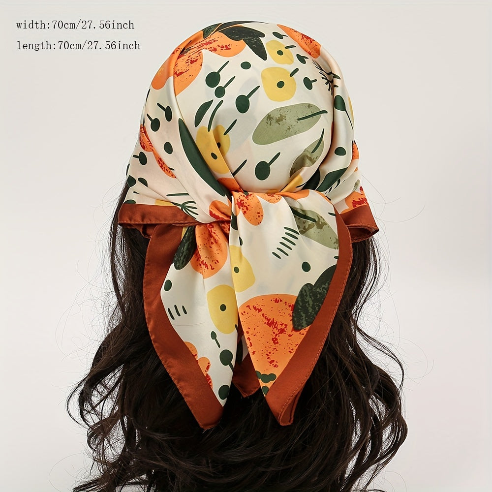Vintage Flower Print Bandana Shawl Square Scarf Neckerchief