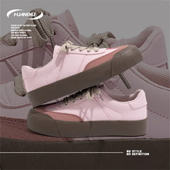 HUANQIU Lace-up Lightweight Non-slip Low Sneakers for Women