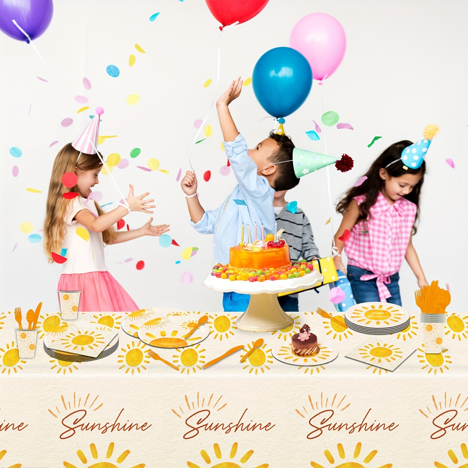 Boho Sun Theme Party Decorations Disposable Tableware Set