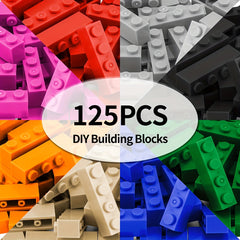 125pc 1x4 High Brick Building Blocks Puzzle Toy for Boys and Girls