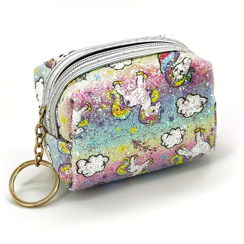 Glitter Unicorn Wallet Mini Lipstick Makeup Pouch