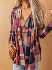 Plaid Patterned Long Sleeve Retro Jacket Casual Outerwear Fall & Spring