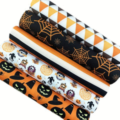 5pcs Halloween Pumpkin Pattern Fabric for Sewing Craft