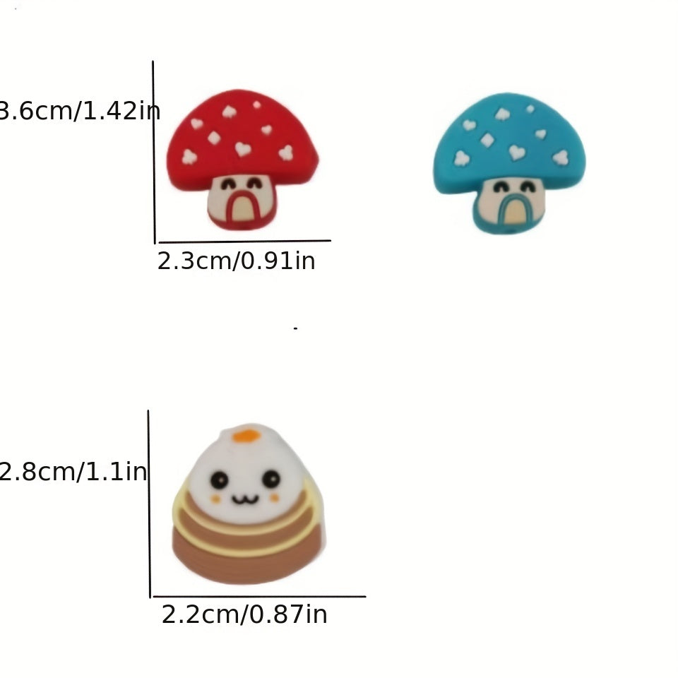 5 Pack Silicone Baby Teether Toys Mushroom Cage Bag Beads BPA Free