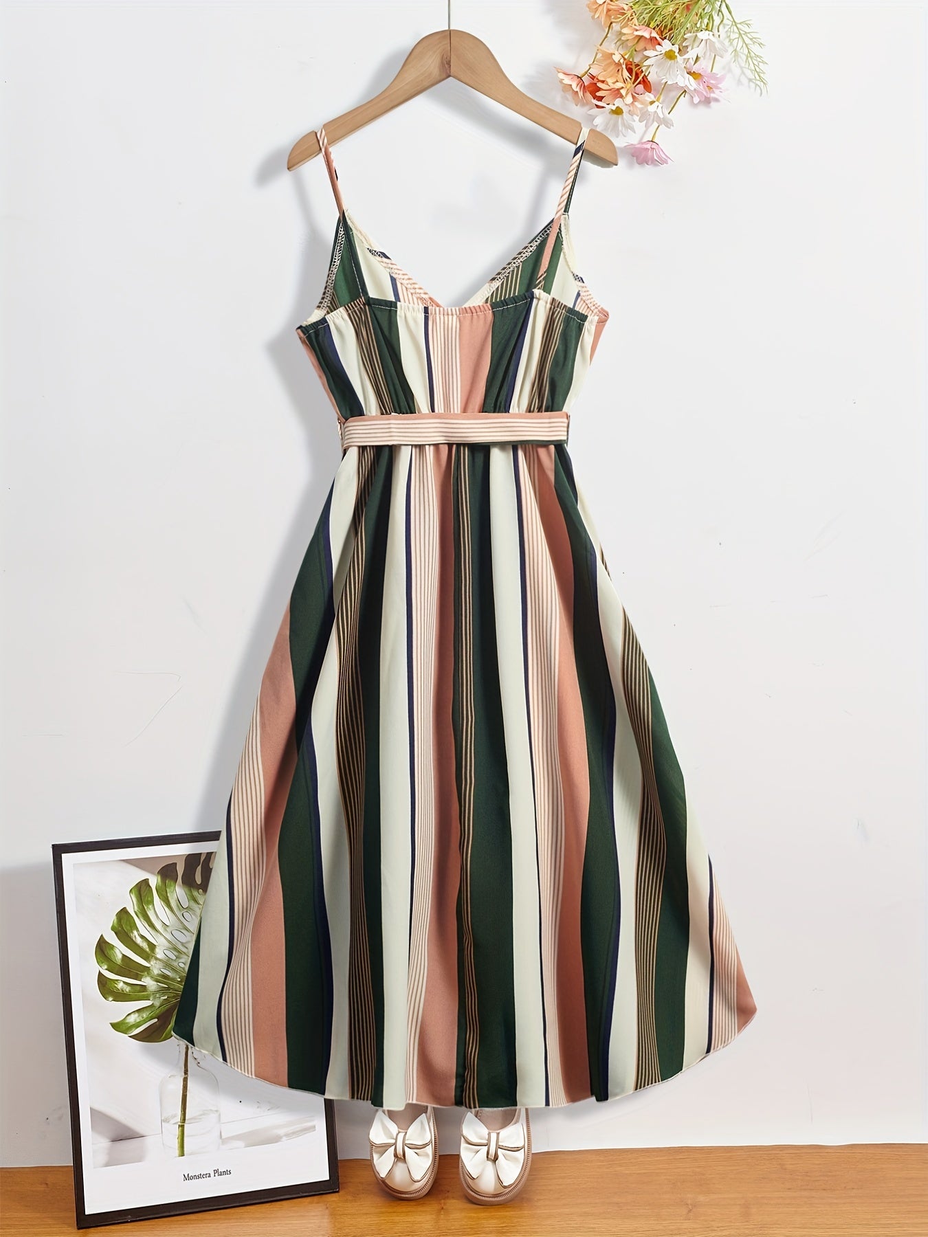 Girls Striped Sleeveless Summer Dress For Kids