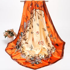Women's Lightweight Silk Scarf Satin Big Bandana Square Casual Wrap