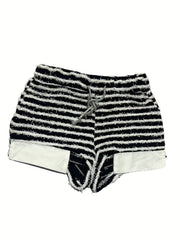Striped Drawstring High Waist Shorts
