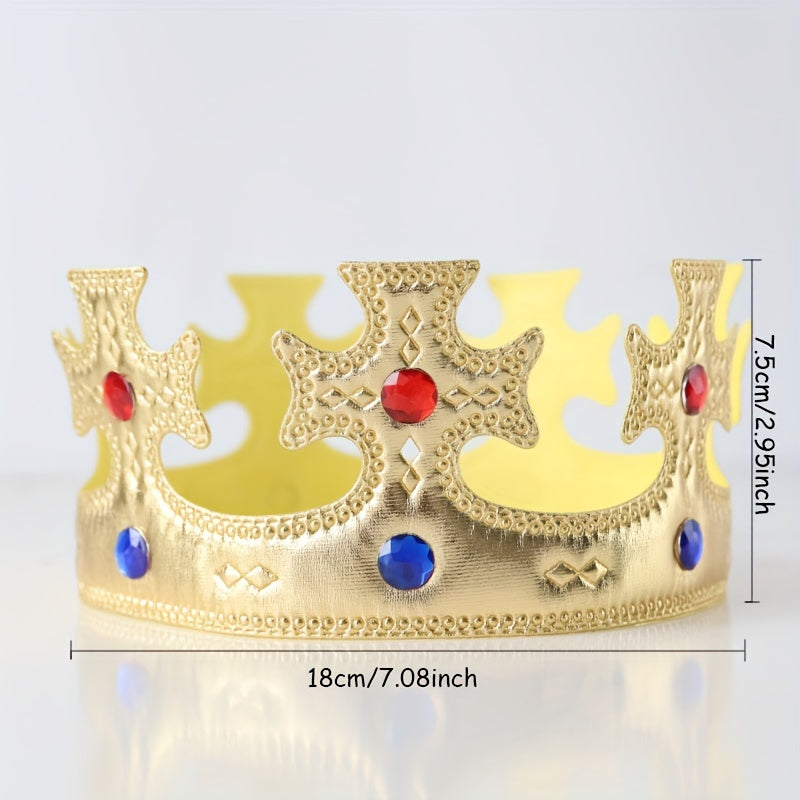 4pcs Golden King Crowns Party Masquerade Dress Up