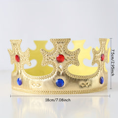 4pcs Golden King Crowns Party Masquerade Dress Up