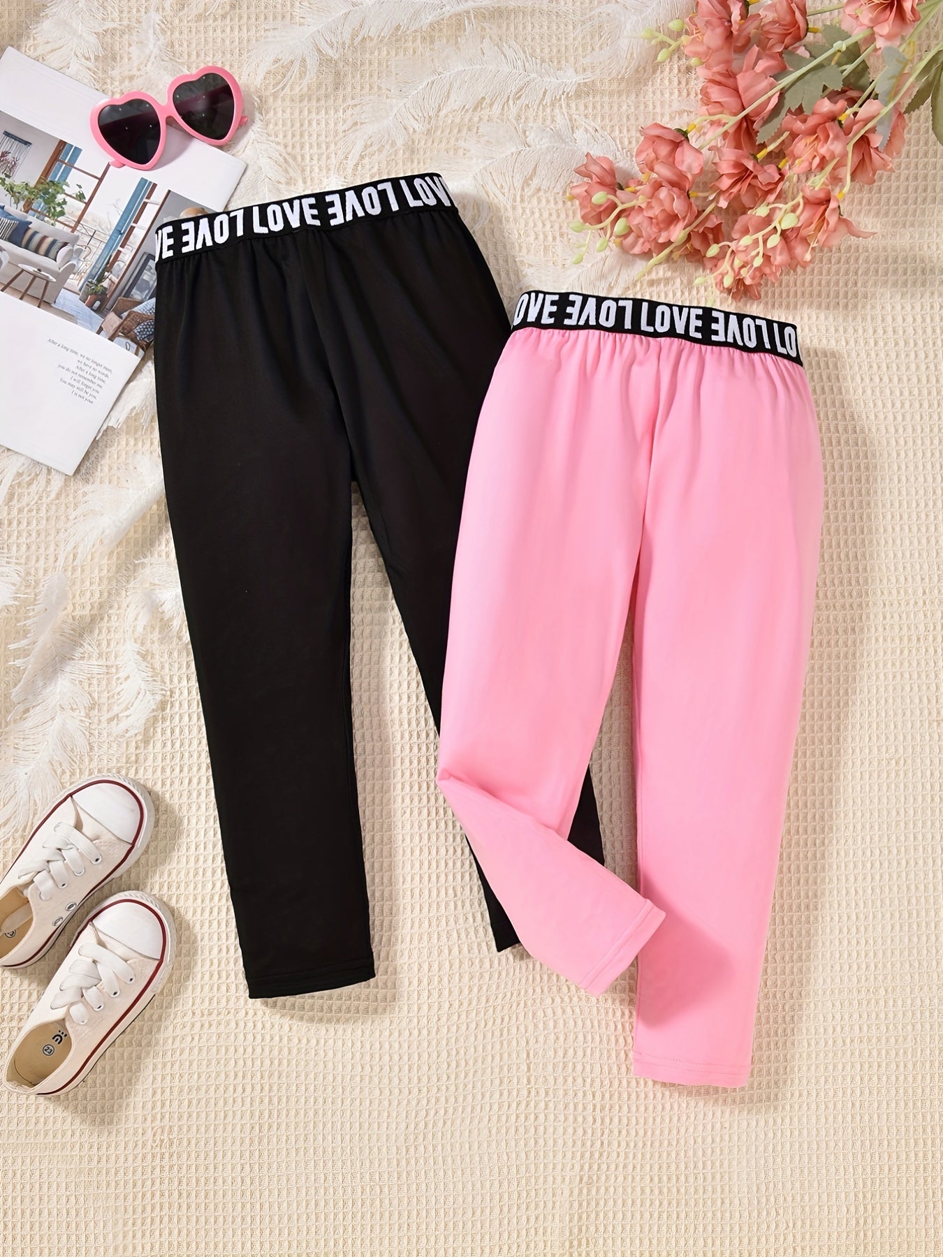 2pcs Girls Casual Leggings Pants For Kids Children Summer