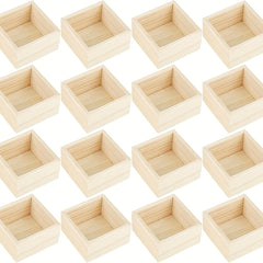 1pc Small Flat Wooden Box DIY Process Storage Box Collectibles