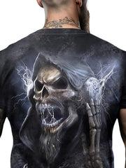 SKULL 3D Pattern Print Men's Short Sleeve T-shirt Graphic Tee