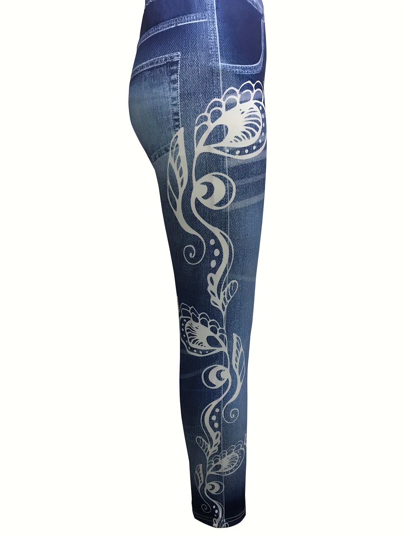 Graphic Print Slim Jeggings Casual High Waist Leggings