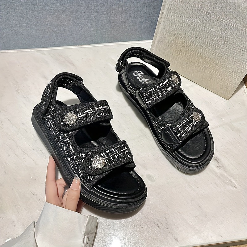 Women's Hook & Loop Casual Sandals Thick Sole Sports Flatform Shoes