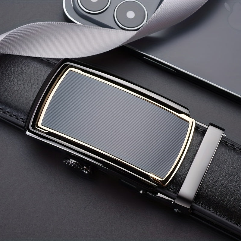 High End Business Leather Belt Men's Automatic Buckle Casual Versatile Belt