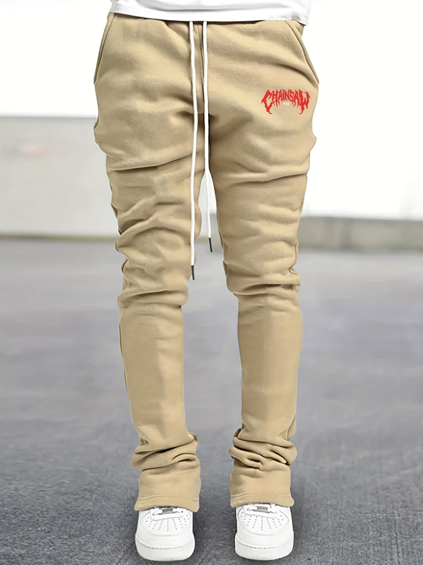 Men's Patterned Flare Drawstring Pants