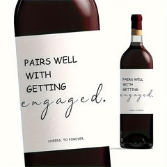 6pcs Engagement Wine Labels Perfect Match
