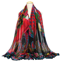 Large Scarf For Women Lightweight & Soft Print Wrap Travel Beach
