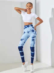 Tie Dye Stretch Yoga Leggings High Waist Fitness Seamless Hip Lift Leggings
