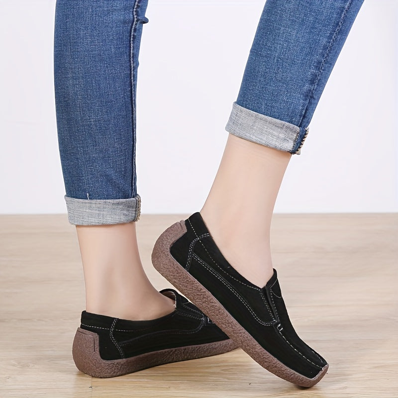 Women's Slip-On Loafers Flat Walking Shoes Work Gym