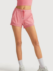 Women's High Waist Yoga Shorts with Drawstring