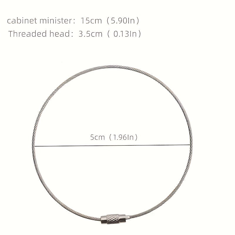 10pcs Stainless Steel Keychain Cable for Secure Key Organization
