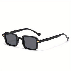 Square Sunglasses Retro Rivet Decor Anti Glare Glasses UV400
