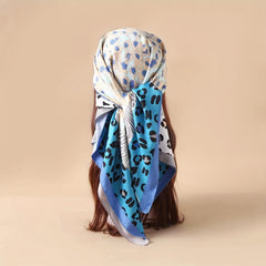 Leopard Print Shawl Block Large Square Scarf Bandana Head Wraps
