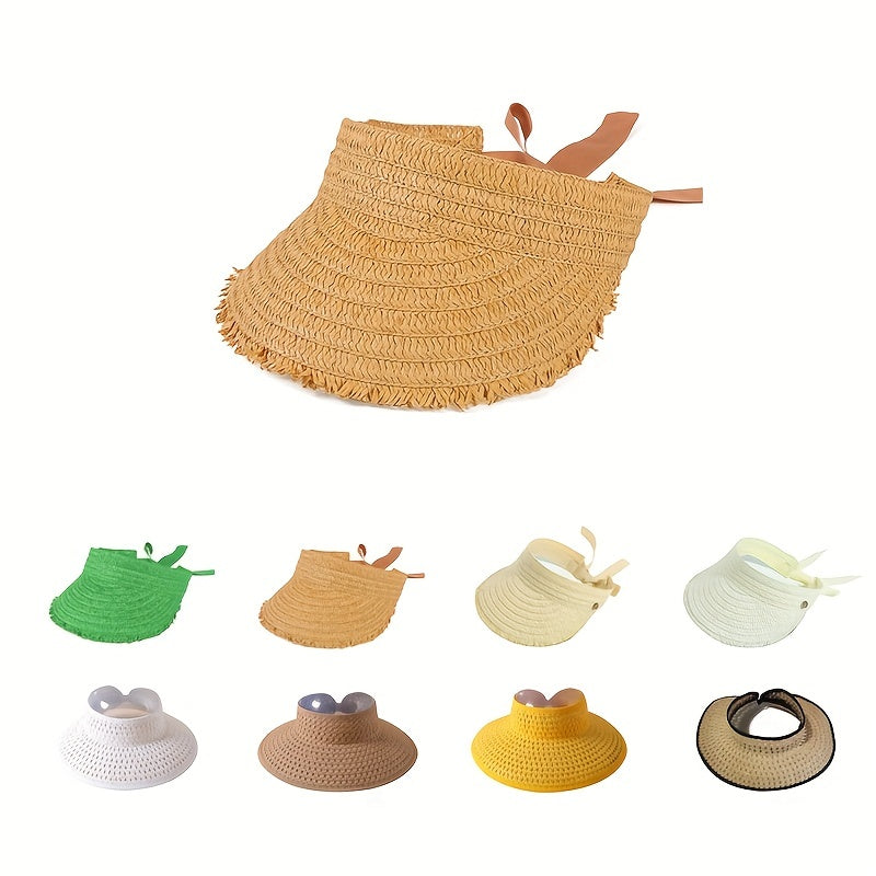 UV Protection Wide Brim Straw Sun Hat for Women
