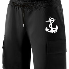 Radio Headphones Anchor Pattern Cargo Shorts For Men
