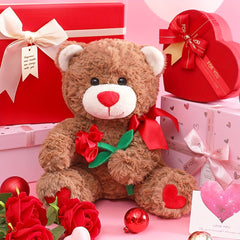 IKASA Teddy Bear Plush Toy Extra Large 10 6 Stuffed Animal with Red Rose