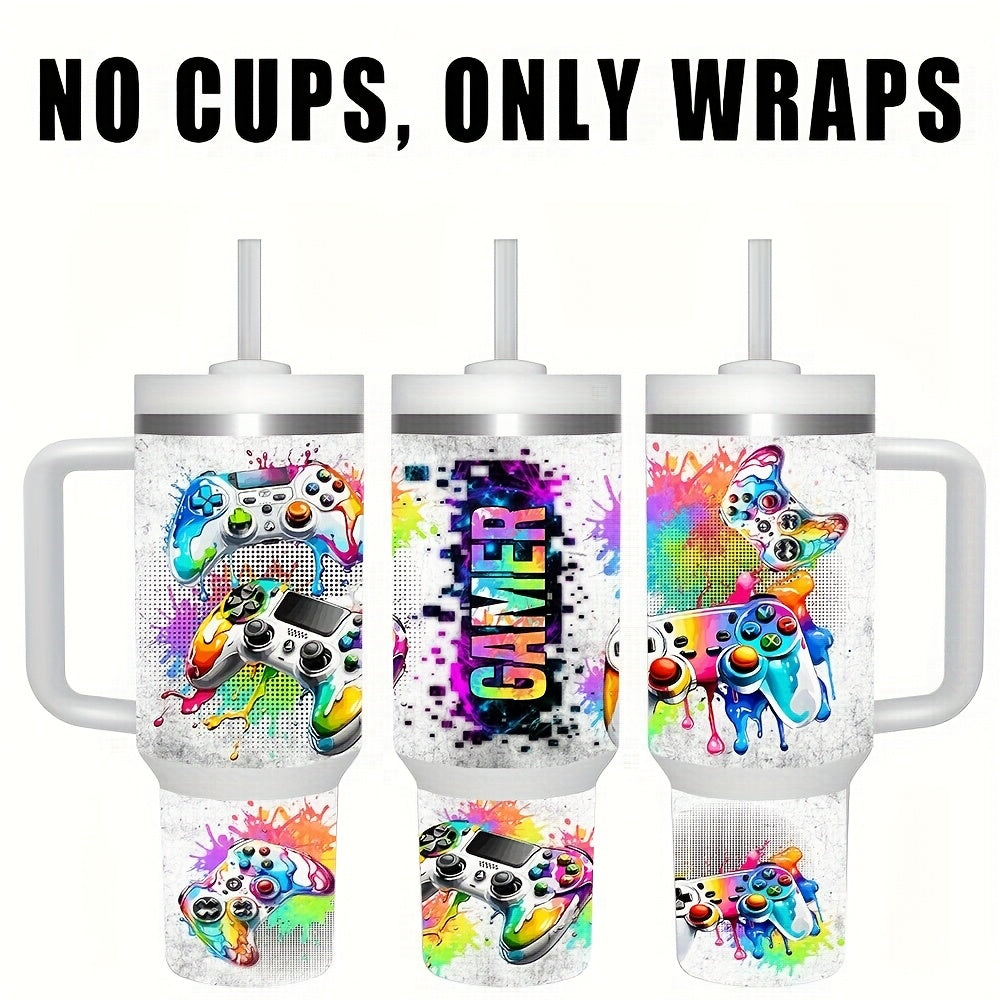 2pcs Gamer Gamepad Decorative Paper Packaging for 40oz Glass Cup Set