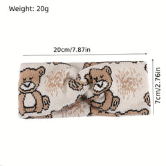 Boho Little Bear Knit Hairband Wide Edge Headband