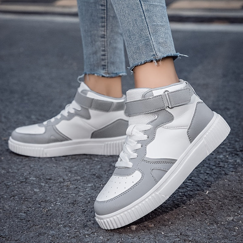 Women's Lace Up High Top Board Shoes Soft Sole Platform Sneakers