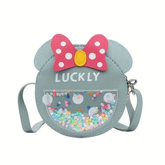 Sequin Mouse Shaped Crossbody Bag Messenger Bag Coin Purse