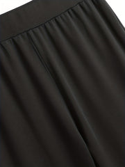 Elastic Waist Flared Leg Pants for Women