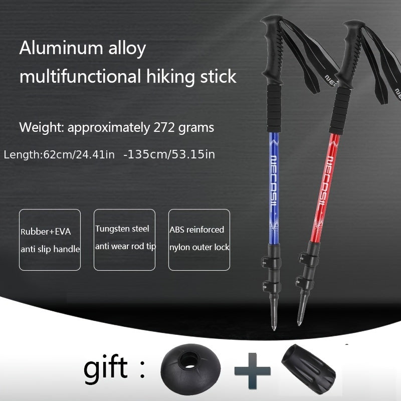 Telescopic Trekking Stick Aluminum Outdoor Hiking Climbing Travel