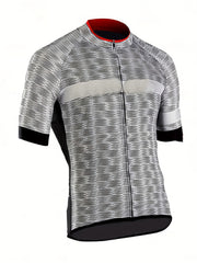 Men's Geometric Pattern Cycling Jersey Long Sleeve Crew Neck Shirt
