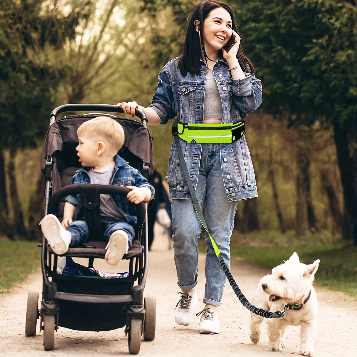 Running Waist Bag & Dog Leash Combo for Outdoor Jogging