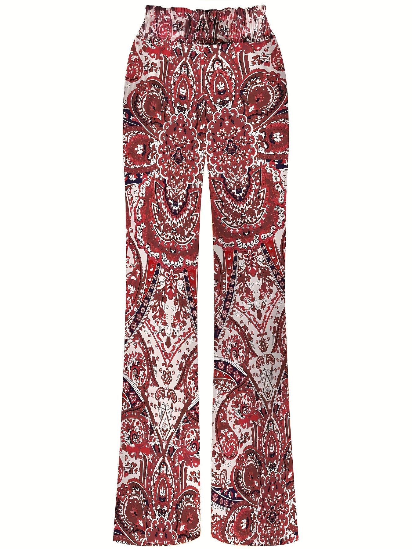 Spring & Summer Allover Print High Waist Wide Leg Pants