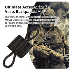 10pcs Outdoor Nylon Elastic Molle Ribbon Buckle Backpack Binding Buckle