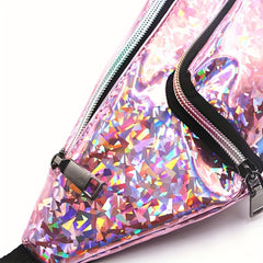 Women's Double Pocket Waist Bag with Adjustable Strap