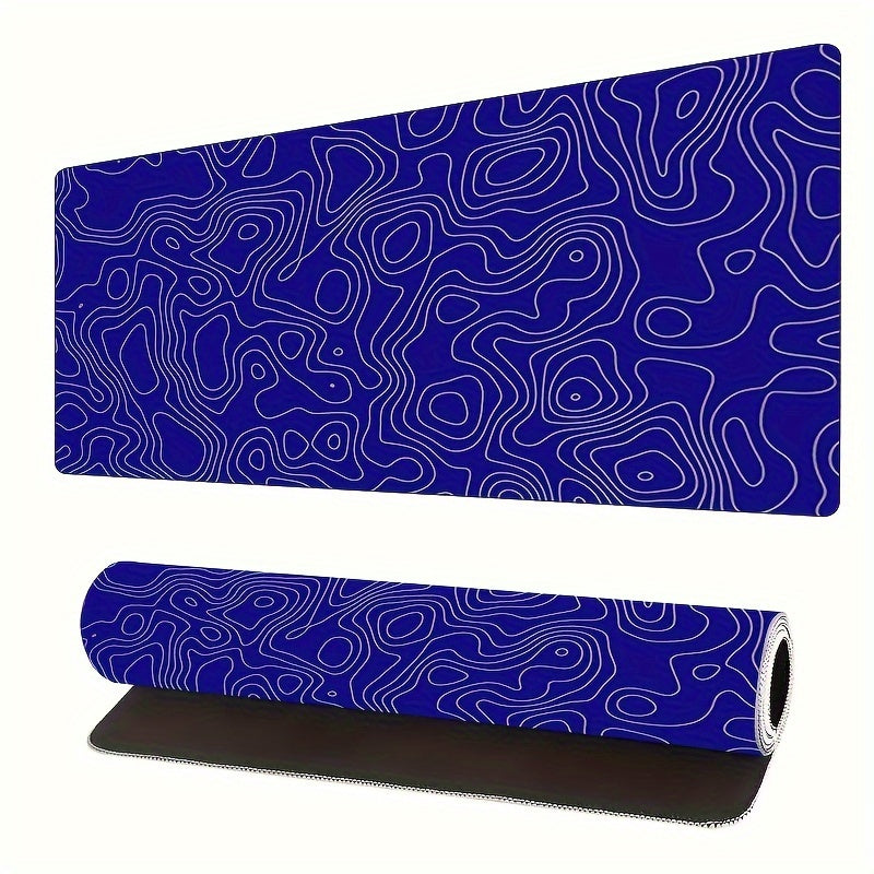 Topographic Map Desk Mat Anti Slip Rubber Keyboard Pad