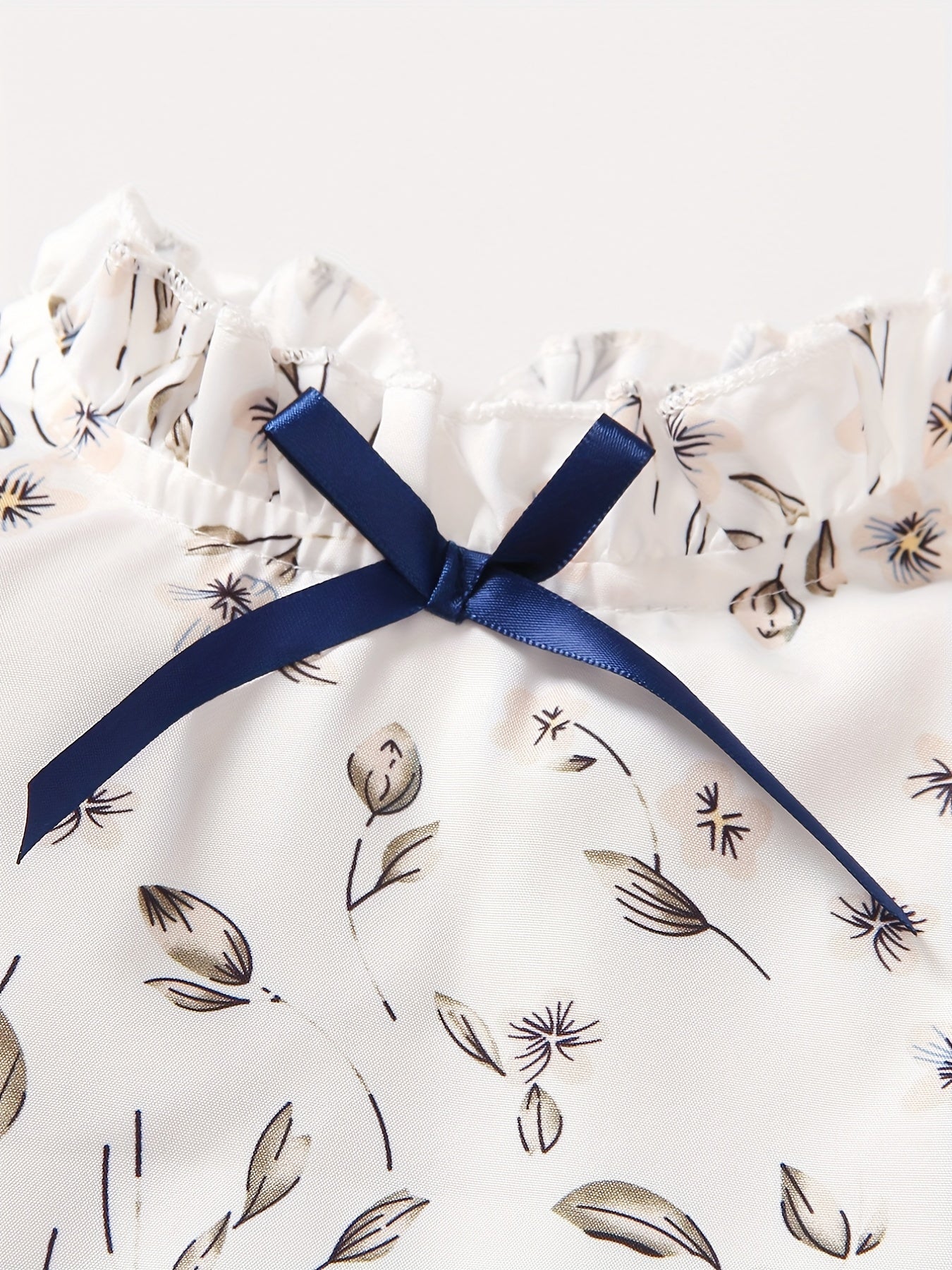 Girls Ruffle Collar Flowers Print Shirt Tops for 1-8 Years