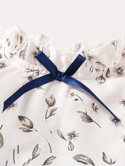Girls Ruffle Collar Flowers Print Shirt Tops for 1-8 Years