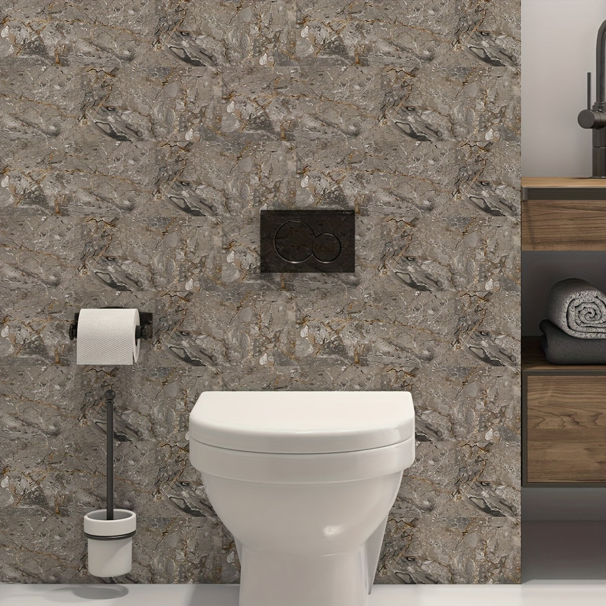 Marble Pattern Self-adhesive Waterproof Floor Tile