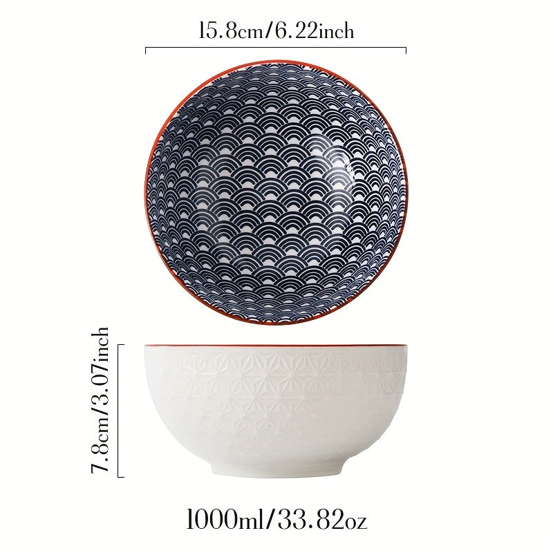 2pcs Ceramic Bowl 33 Oz Soup Salad Cereal Dessert Rice Noodles