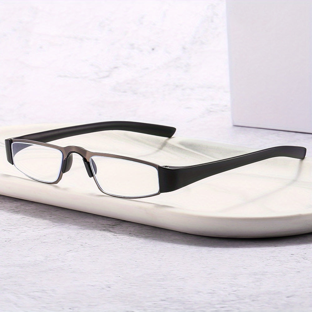Small Frame Rectangular Reading Glasses Light Blocking HD Eyeglasses