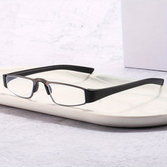 Small Frame Rectangular Reading Glasses Light Blocking HD Eyeglasses